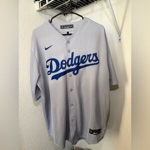 Nike Blue and Gray Dodgers Men's Jersey